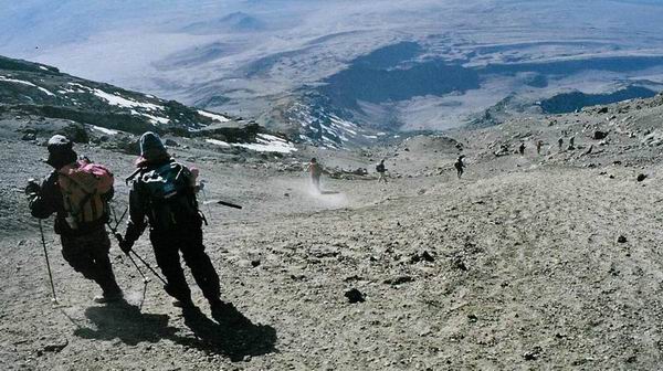 Scree skiing