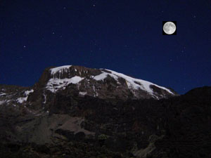 Moonlight on mountain